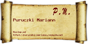 Puruczki Mariann névjegykártya